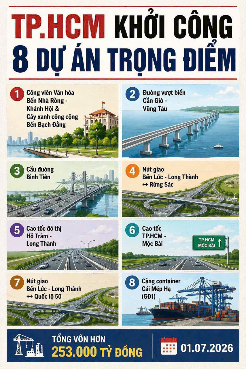 Tp. HCM khởi công 8 dự án trọng điểm